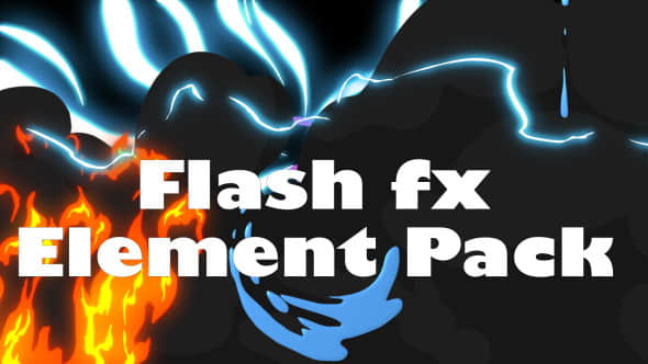 视频素材：二维卡通能量水流烟雾MG动画元素Flash Fx Element Pack