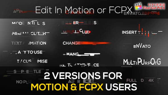 FCPX插件-20个信号干扰破损文字标题动画