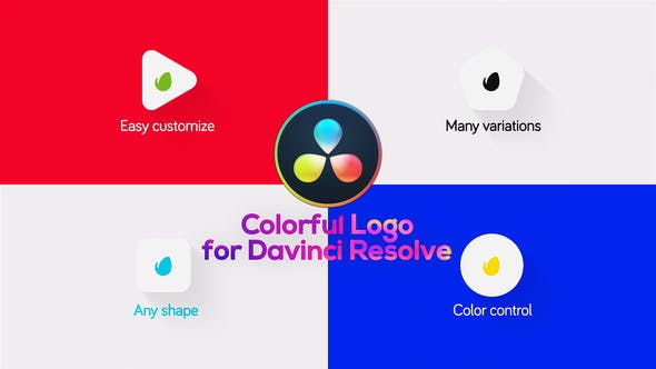 达芬奇-简洁明亮迷你LOGO标志图形片头 Minimal Colorful Logo