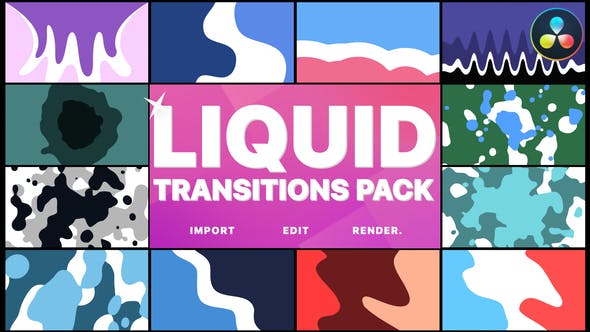 达芬奇-平滑流体图形转场过渡预设 Liquid Motion Transitions