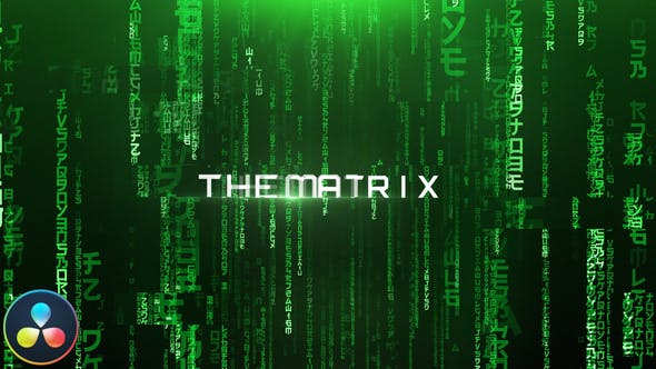 达芬奇-经典黑客帝国文字标题开场片头 The Matrix – Cinematic Titles