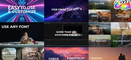 FCPX插件-200个简单基本文字标题动画预设 Text Presets
