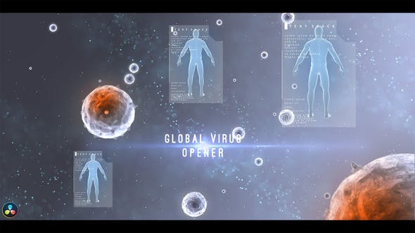 达芬奇-生物科技人体病毒文字标题动画 Global Virus Opener