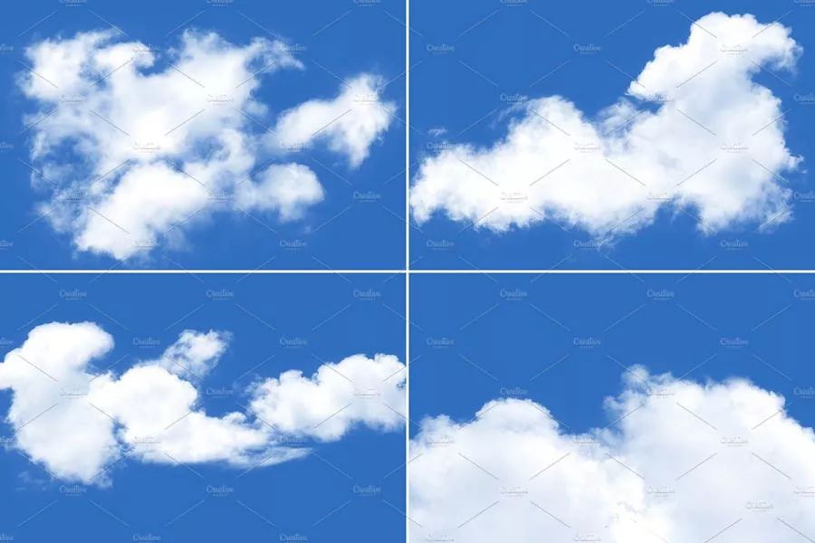 高分辨率白云云彩笔刷 Clouds Brushes