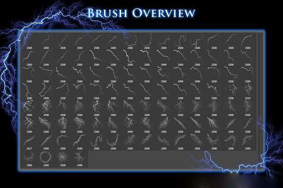 102组高清闪电电流光效笔刷 102 Lightning Electricity Brushes