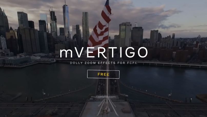 FCPX插件-移动轨道摄影车推拉缩放视觉效果 mVertigo