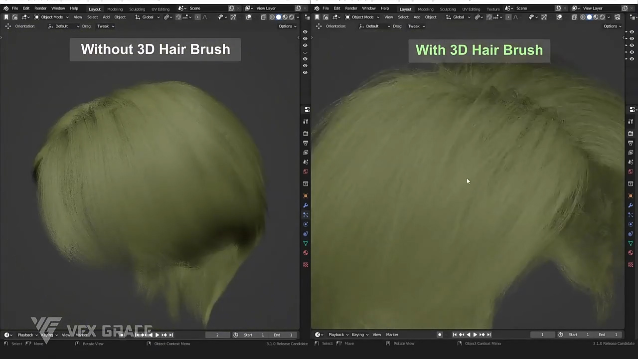 三维毛发笔刷头发制作Blender插件