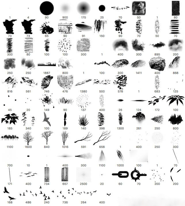 106种数字艺术创作的概念艺术画笔PS笔刷