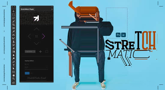 创意像素拉伸扭曲拼贴扩展 StretchMatic Photoshop Extension