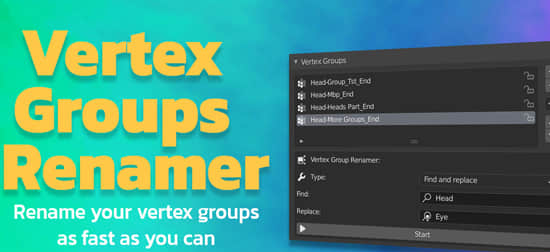 Blender插件-快速给定点组批量重命名工具 Vertex Groups Renamer