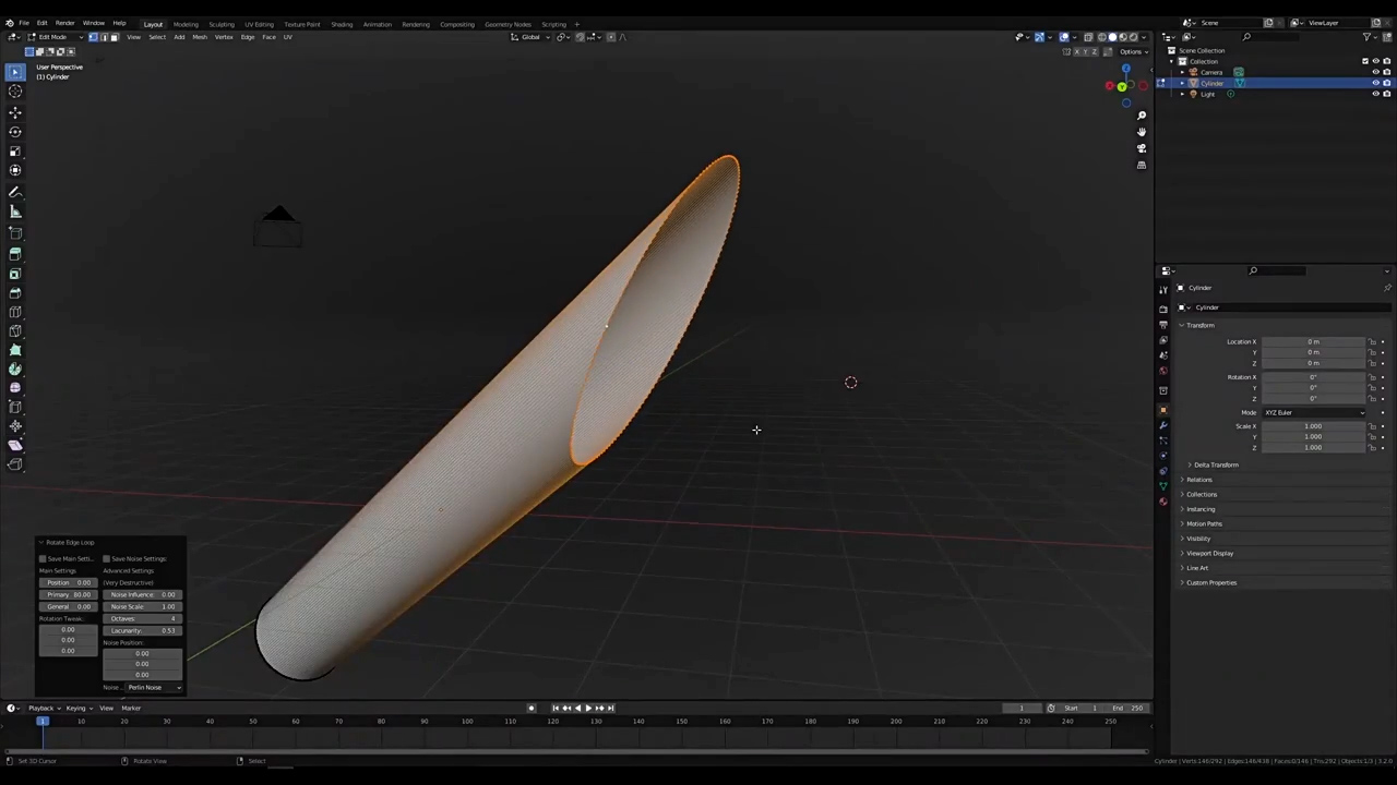 沿正常横截边缘旋转和滑动Blender插件 Rotate Edge Loop V1.7