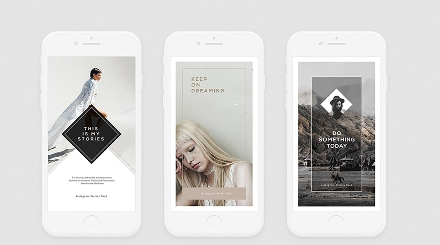 【PSD模板】10款时尚简约INS艺术风格故事卡片传单设计排版样式