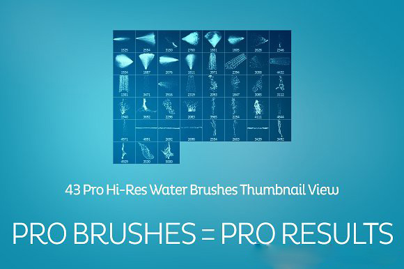 43+超酷水花气泡喷溅PS笔刷 Water Brushes